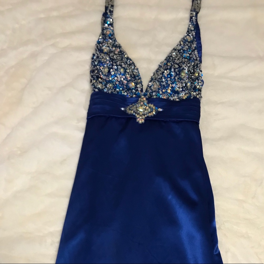 Dazzling Blue dress with Gems - Picture 3 of 6
